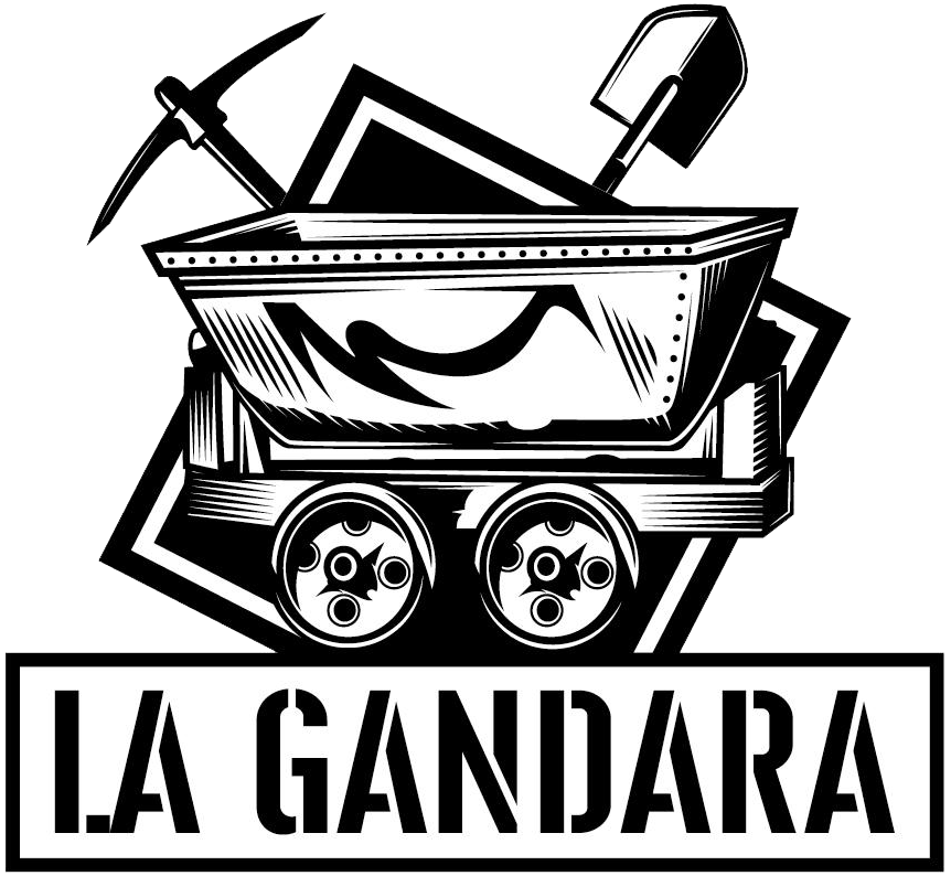 logo de la gandara, representa la historia minera de la zona.